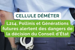 Cellule Déméter : L214, Pollinis et Générations futures alertent des dangers de la décision du Conseil d’État