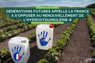 Générations Futures appelle la France à s’opposer au renouvellement de l’hydroxyquinoléine-8